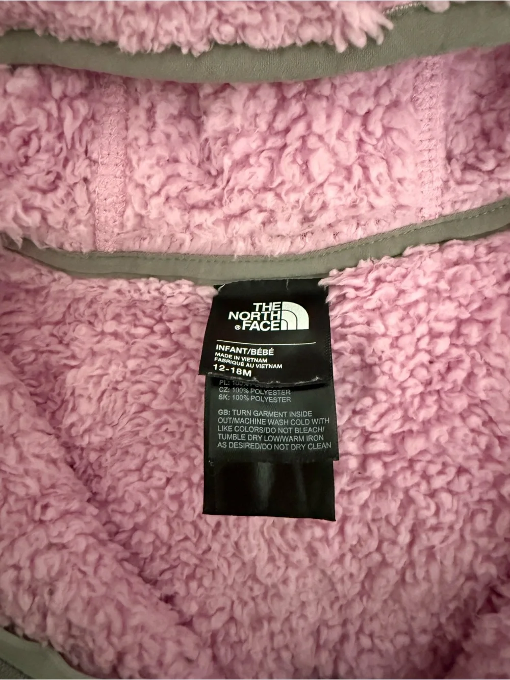 The North Face Pink Teddy Fleece Infant Jacket
